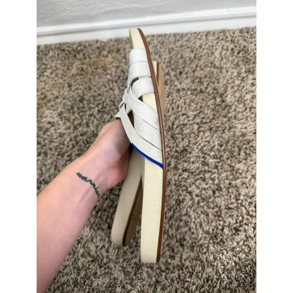 Rothy's The Slide Sandal Cloud White Womens Sz 11.5 Strappy Neutral Casual